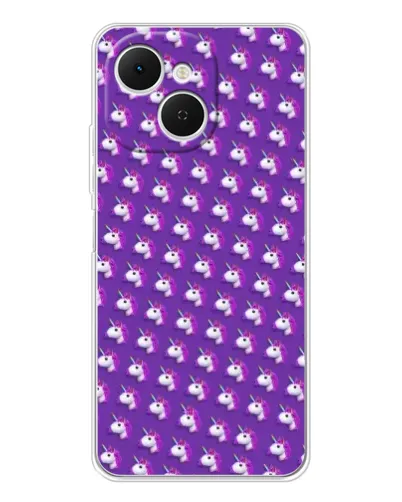 Чехол для TECNO Spark 40C с картинкой «Единороги на фиолетовом»
