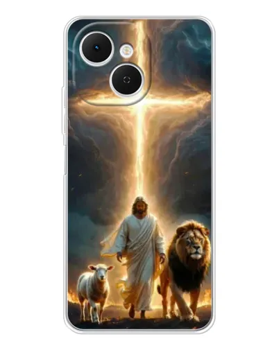 Чехол для TECNO Spark 40C с картинкой «Лев Иуды и Свет» Чехол для TECNO Spark 40C с картинкой «Лев Иуды и Свет»