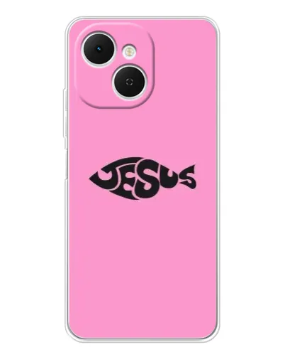 Чехол для TECNO Spark 40C с картинкой «Розовый символ Jesus» Чехол для TECNO Spark 40C с картинкой «Розовый символ Jesus»