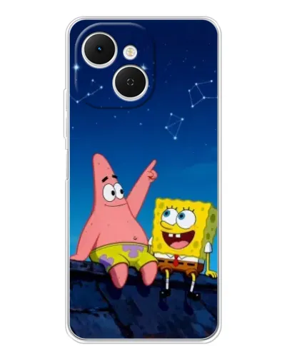 Чехол для TECNO Spark 40C с картинкой «Губка Боб и Патрик ночью» Чехол для TECNO Spark 40C с картинкой «Губка Боб и Патрик ночью»