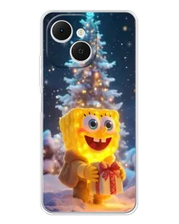 Чехол для TECNO Spark 40C с картинкой «Рождественский Спанч Боб»