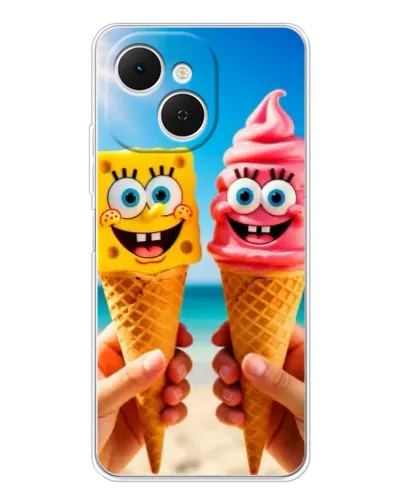 Чехол для TECNO Spark 40C с картинкой «Спанч Боб мороженое» Чехол для TECNO Spark 40C с картинкой «Спанч Боб мороженое»