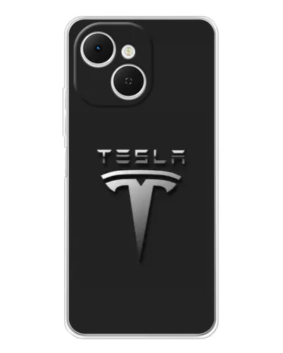 Чохол для TECNO Spark 40C з картинкою «Сталевий логотип Tesla»