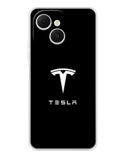 Чохол для TECNO Spark 40C з картинкою «Tesla White Logo»