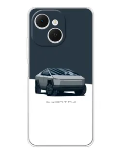 Чохол для TECNO Spark 40C з картинкою «Сріблястий Cybertruck Tesla»
