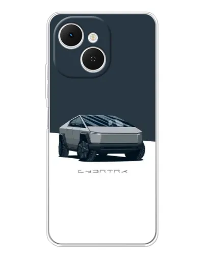 Чохол для TECNO Spark 40C з картинкою «Сріблястий Cybertruck Tesla»