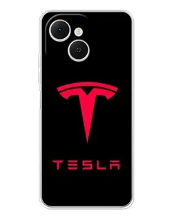 Чохол для TECNO Spark 40C з картинкою «Tesla Red Logo»