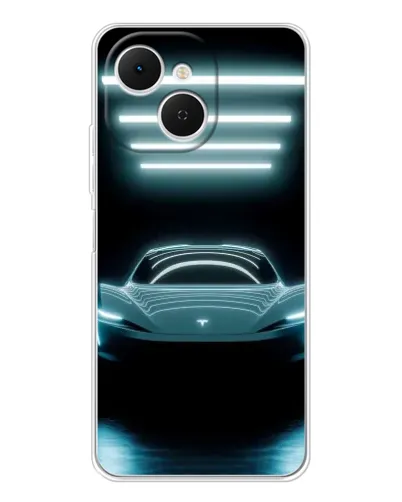 Чохол для TECNO Spark 40C з картинкою «Tesla в неоні»