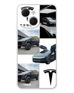 Чохол для TECNO Spark 40C з картинкою «Колаж Cybertruck Tesla»