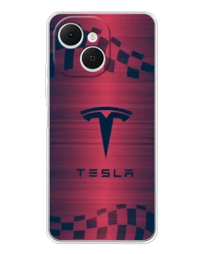 Чохол для TECNO Spark 40C з картинкою «Тесла червоний карбон»