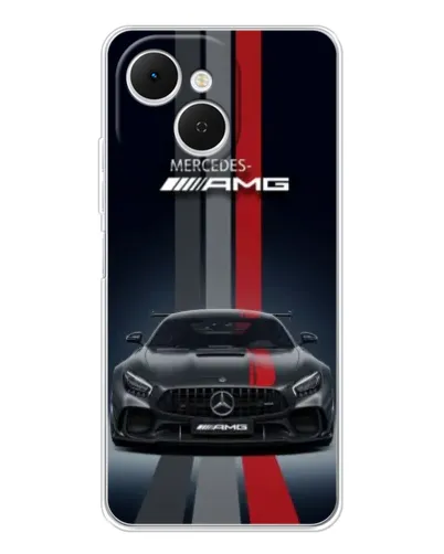 Чехол для TECNO Spark 40C с картинкой «Mercedes — белый карбон»