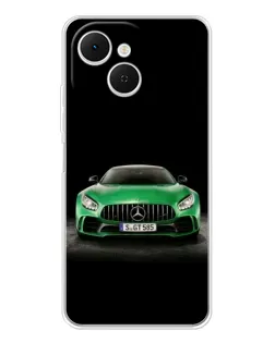 Чехол для TECNO Spark 40C с картинкой «Mercedes — неоновый лого»