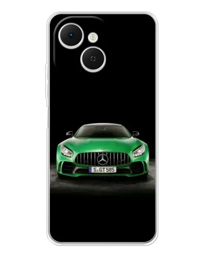 Чехол для TECNO Spark 40C с картинкой «Mercedes — неоновый лого»