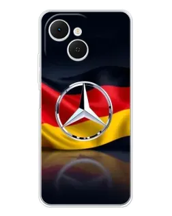 Чехол для TECNO Spark 40C с картинкой «Mercedes — флаг Германии»