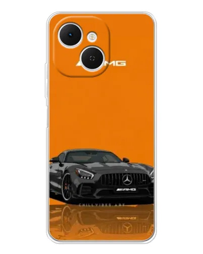 Чехол для TECNO Spark 40C с картинкой «Оранжевый Mercedes AMG»