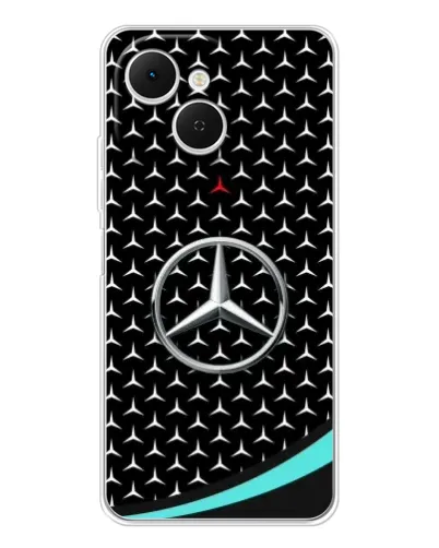 Чехол для TECNO Spark 40C с картинкой «Mercedes — бирюзовый акцент»