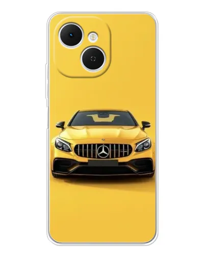 Чехол для TECNO Spark 40C с картинкой «Желтый Mercedes GT»