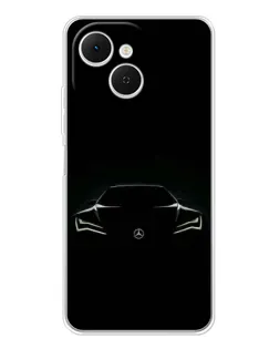 Чехол для TECNO Spark 40C с картинкой «Mercedes — силуэт авто» Чехол для TECNO Spark 40C с картинкой «Mercedes — силуэт авто»
