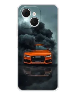 Чехол для TECNO Spark 40C с картинкой «Audi в облаках дыма»