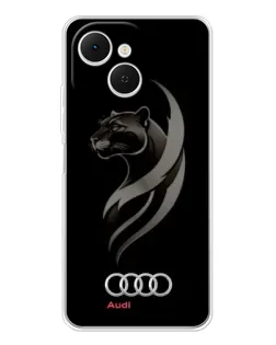 Чехол для TECNO Spark 40C с картинкой «Графика — пантера и Audi»