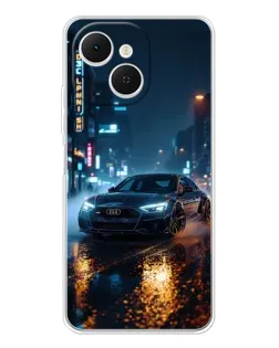 Чехол для TECNO Spark 40C с картинкой «Ночной город и Audi»