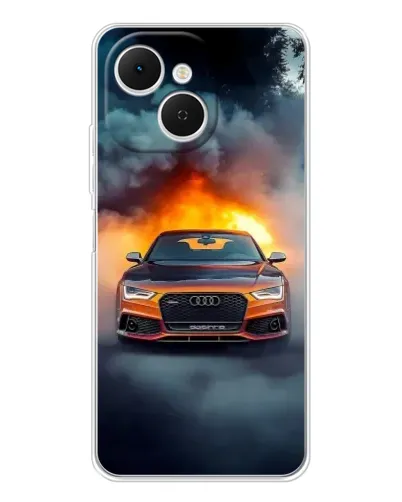 Чехол для TECNO Spark 40C с картинкой «Audi в огненном дыму» Чехол для TECNO Spark 40C с картинкой «Audi в огненном дыму»