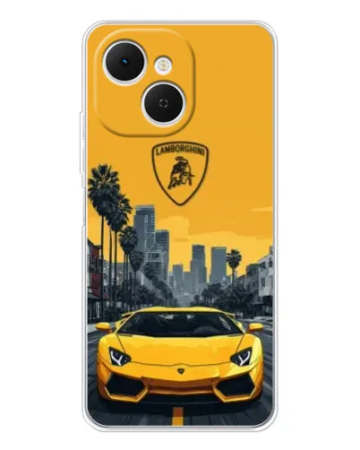Чехол для TECNO Spark 40C с картинкой «Желтый Lamborghini город» Чехол для TECNO Spark 40C с картинкой «Желтый Lamborghini город»