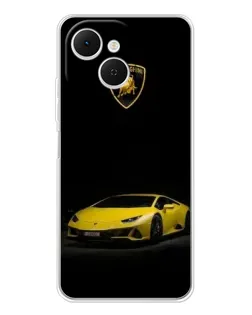 Чехол для TECNO Spark 40C с картинкой «Lamborghini желтый акцент»