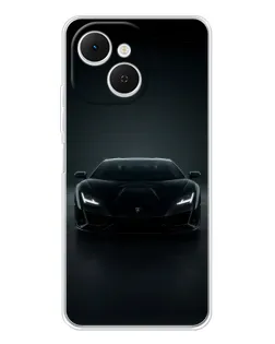 Чехол для TECNO Spark 40C с картинкой «Черный Lamborghini Aventador»