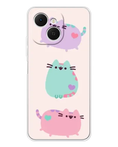 Чехол для TECNO Spark 40C с картинкой «Pusheen трио» Чехол для TECNO Spark 40C с картинкой «Pusheen трио»