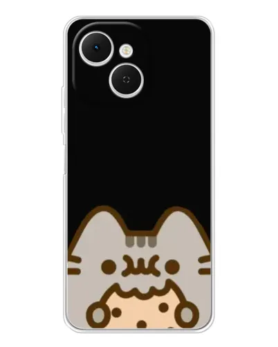 Чехол для TECNO Spark 40C с картинкой «Пушин на черном» Чехол для TECNO Spark 40C с картинкой «Пушин на черном»