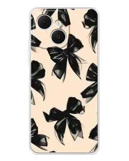 Чохол для TECNO Spark 40C з картинкою «Патерн чорні банти»