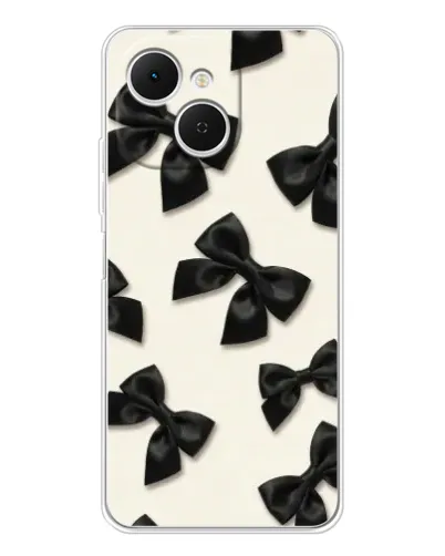 Чехол для TECNO Spark 40C с картинкой «Черные бантики»