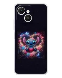 Чехол для TECNO Spark 40C с картинкой «Stitch в цветах»