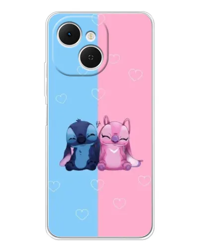 Чехол для TECNO Spark 40C с картинкой «Stitch и Angel Love»