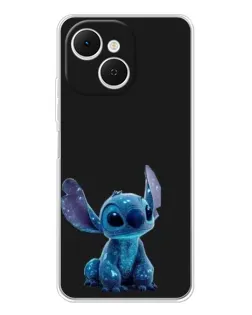 Чехол для TECNO Spark 40C с картинкой «Стич на черном»