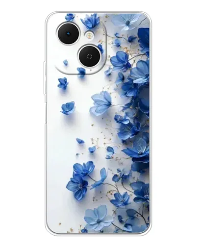 Чехол для TECNO Spark 40C с картинкой «Голубой цветочный каскад» Чехол для TECNO Spark 40C с картинкой «Голубой цветочный каскад»