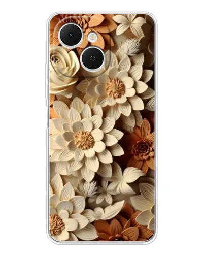 Чехол для TECNO Spark 40C с картинкой «Бежевый флористический декор» Чехол для TECNO Spark 40C с картинкой «Бежевый флористический декор»