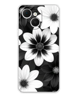 Чехол для TECNO Spark 40C с картинкой «Монохромные астры»