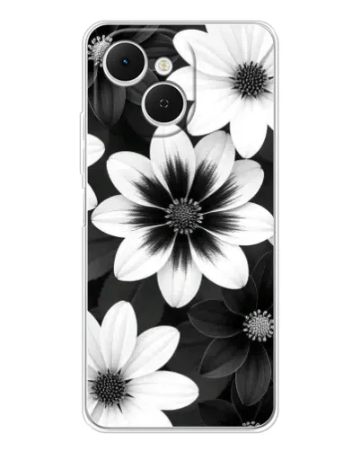 Чехол для TECNO Spark 40C с картинкой «Монохромные астры» Чехол для TECNO Spark 40C с картинкой «Монохромные астры»