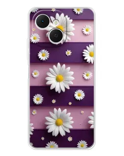 Чехол для TECNO Spark 40C с картинкой «Ромашки на фиолетовом»