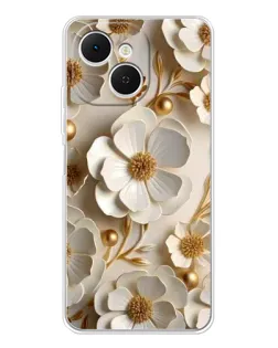 Чехол для TECNO Spark 40C с картинкой «Белие бумажние  цвети»
