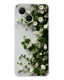 Чехол для TECNO Spark 40C с картинкой «Ветка мелких белых цветов»