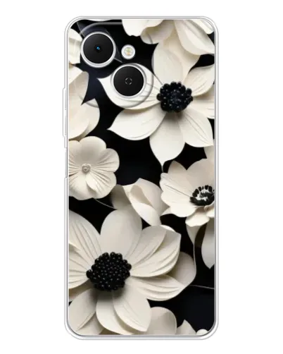 Чехол для TECNO Spark 40C с картинкой «Объемные белые цветы» Чехол для TECNO Spark 40C с картинкой «Объемные белые цветы»