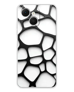 Чохол для TECNO Spark 40C з картинкою «Біла об'ємна сітка»