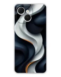 Чохол для TECNO Spark 40C з картинкою «Об'ємні чорно-білі стрічки»