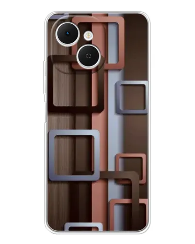 Чехол для TECNO Spark 40C с картинкой «Коричневые объемные квадраты» Чехол для TECNO Spark 40C с картинкой «Коричневые объемные квадраты»