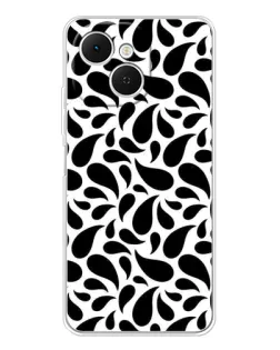 Чехол для TECNO Spark 40C с картинкой «Контрастные черные капли»