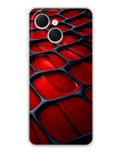 Чехол для TECNO Spark 40C с картинкой «Красная глянцевая сетка»