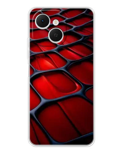 Чехол для TECNO Spark 40C с картинкой «Красная глянцевая сетка» Чехол для TECNO Spark 40C с картинкой «Красная глянцевая сетка»